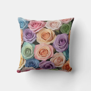 Cojín Decorativo Rosas de color Pastel