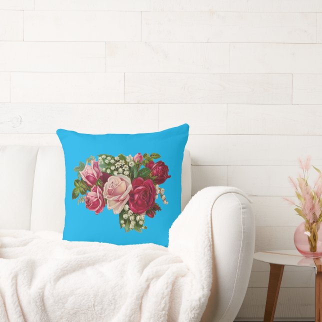 Cojín decorativo Rosas de la época rosa rojo (Sofá)