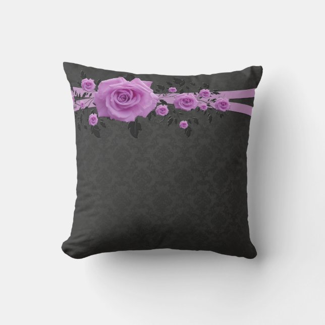 Cojín Decorativo Rosas de lavanda románticos Damask Pillow (Anverso)