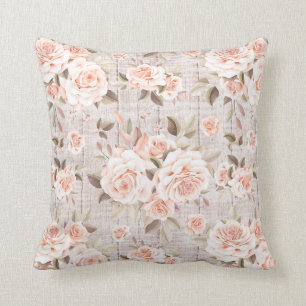 Cojín Decorativo Rosas de madera y cosecha rusas Shabby Chic román