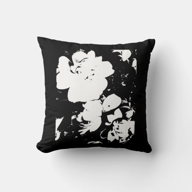 Cojín Decorativo Rosas de Nieve Ébano (Anverso)