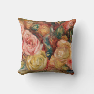 Cojín Decorativo Rosas de Renoir Impresionist Painting