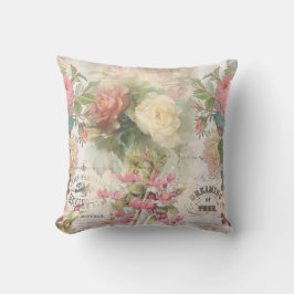 Cojín Decorativo Rosas de Victoria y Ephemera