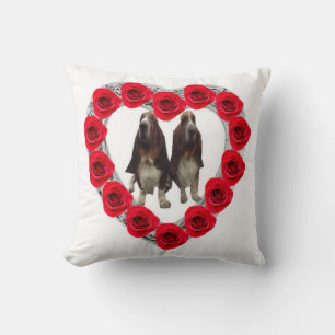 Cojín Decorativo Rosas Del Corazón Rojo Del Diamante De Pillow Con
