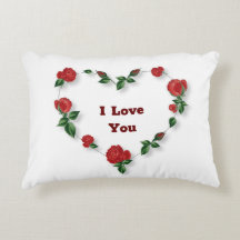 Rosas del corazón Valentine Accent Pillow