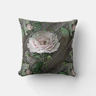 Cojín Decorativo Rosas en la madera meteorológica