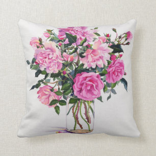 Cojín Decorativo Rosas en un tarro de cristal