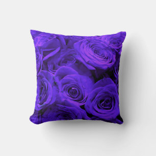 Cojín Decorativo Rosas florales moradas elegantes