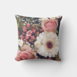 Cojín Decorativo Rosas Flores Rosadas Románticas Ramo