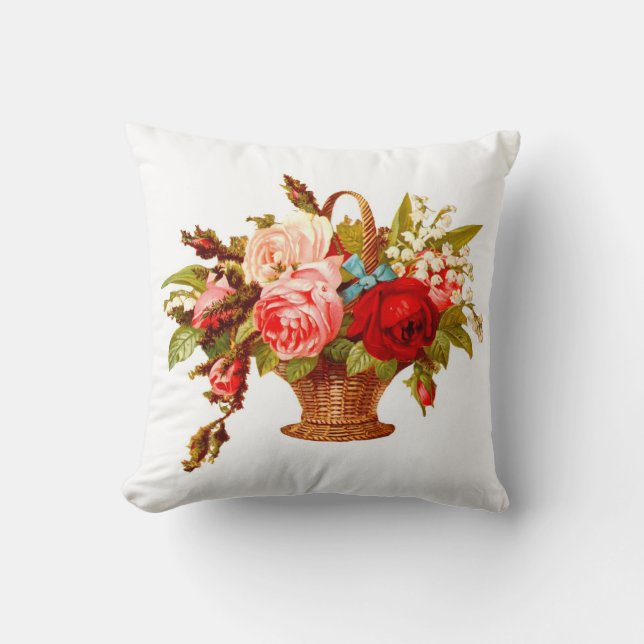 Cojín Decorativo Rosas franceses de decoración rural (Anverso)