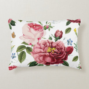 Cojín Decorativo Rosas Inglesas Románticas Elegantes Vintage Rosa