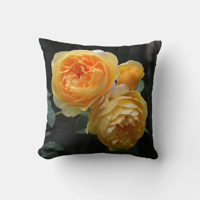 Cojín Decorativo Rosas ingleses amarillos (Anverso)