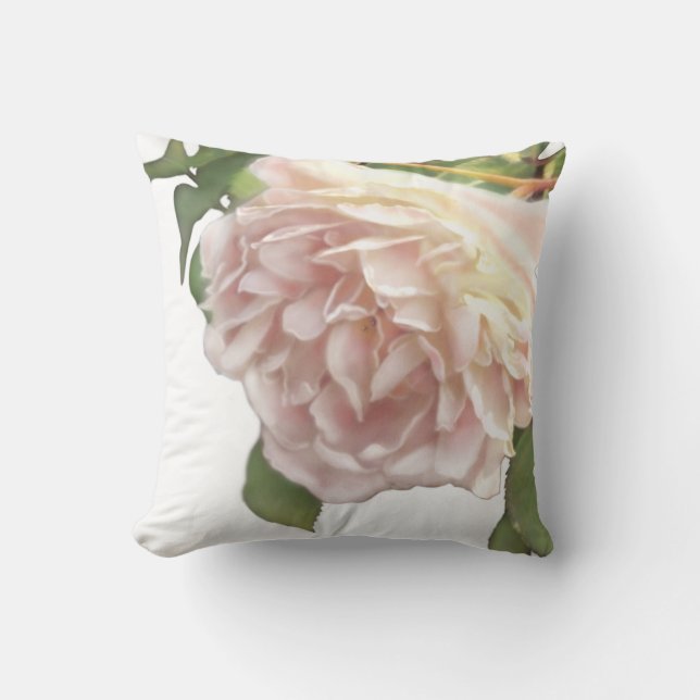 Cojín Decorativo Rosas marfil melocotón (Anverso)
