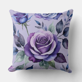 Cojín Decorativo Rosas morados con azul