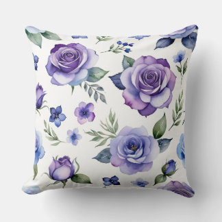 Cojín Decorativo Rosas morados y azules