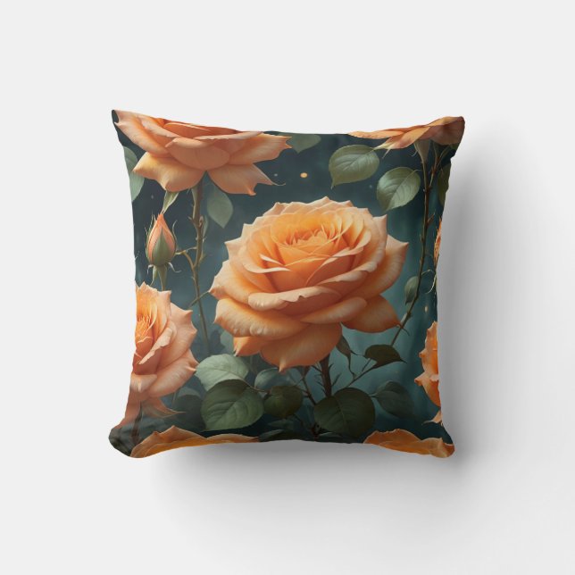 Cojín Decorativo Rosas naranjas (Anverso)