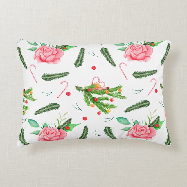 Cojín Decorativo Rosas navidades Accent Pillow (Anverso)
