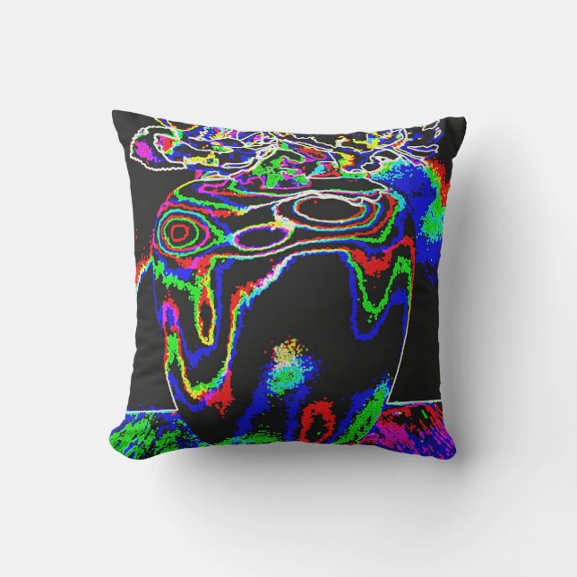 Cojín Decorativo Rosas Neon (Anverso)