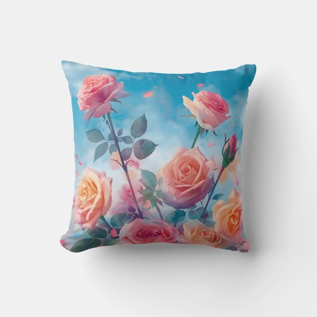 Cojín Decorativo Rosas oníricos (Anverso)