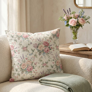 Cojín Decorativo Rosas Pastel Elegantes Shabby Chic
