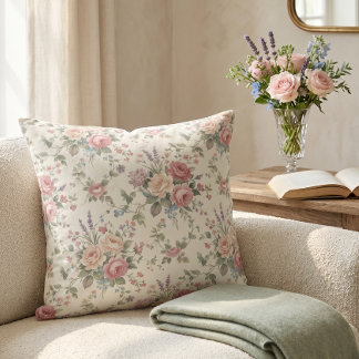Cojín Decorativo Rosas Pastel Elegantes Shabby Chic