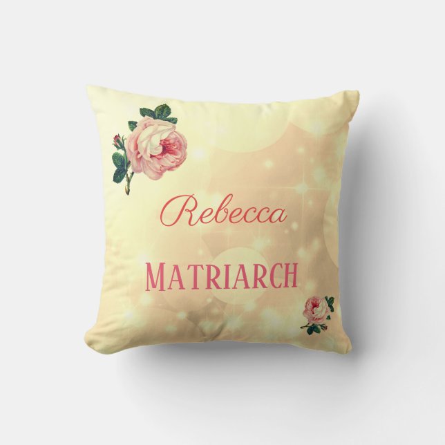 Cojín Decorativo Rosas personalizados Matriarca madre (Anverso)