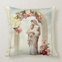 Cojín Decorativo Rosas religiosos del católico de Jesús del Virgen