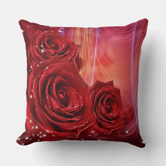 Cojín Decorativo Rosas Rojas (Anverso)