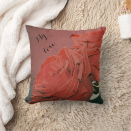 Cojín Decorativo Rosas rojas como terciopelo