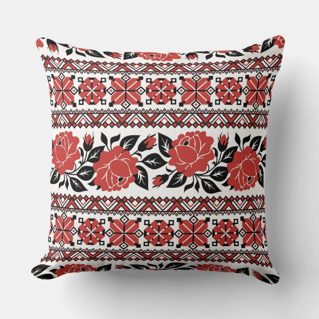 Cojín Decorativo Rosas rojas modernas (Anverso)