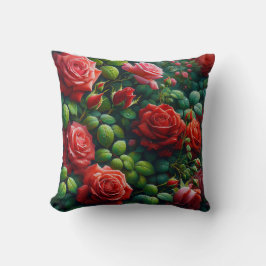 Cojín Decorativo "Rosas rojas traseras"