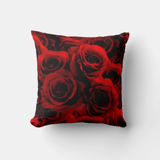 Cojín Decorativo Rosas Rojo Oscuro para ti (Anverso)