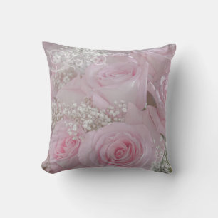 Cojín Decorativo Rosas rosa blandas y aliento del bebé