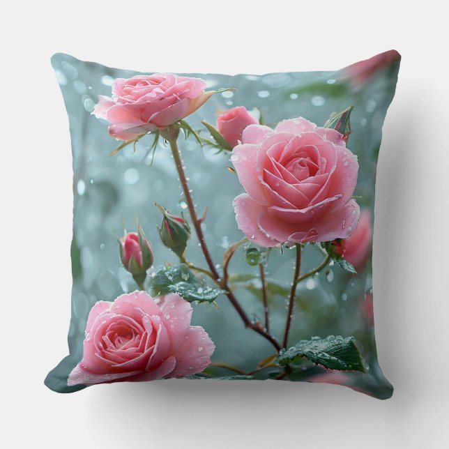 Cojín Decorativo Rosas rosadas (Anverso)