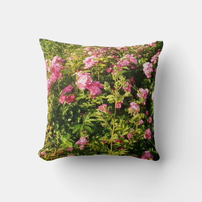 Cojín Decorativo Rosas rosadas en flor (Anverso)