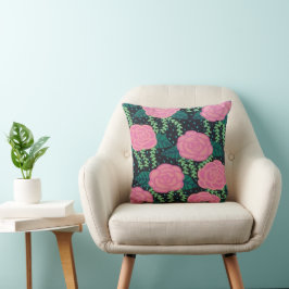 Cojín Decorativo Rosas rosados de col