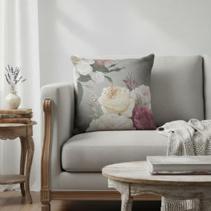 Cojín Decorativo Rosas rosas blancas y rosas rosas rosas blancas