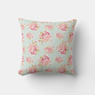Cojín Decorativo Rosas rosas rosas en la cosecha del Punto Polka Az
