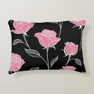 Cojín Decorativo Rosas rosas rosas negras