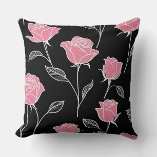 Cojín Decorativo Rosas rosas rosas negras