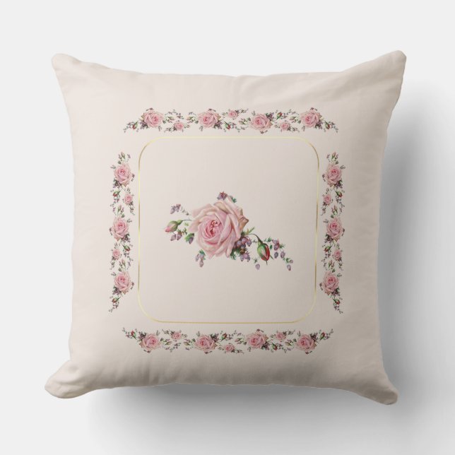 Cojín Decorativo Rosas rosas rosas rosas negras y románticas (Anverso)