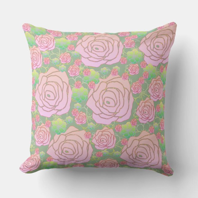 Cojín Decorativo Rosas silvestres (Anverso)