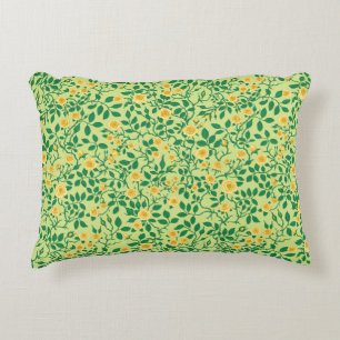 Cojín Decorativo Rosas silvestres en amarillo y verde