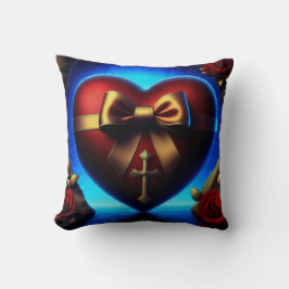 Cojín Decorativo Rosas transversales de la cinta Heart Gold