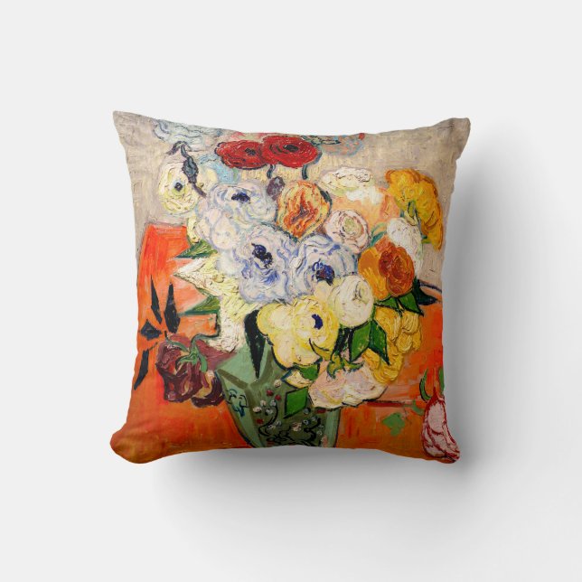 Cojín Decorativo Rosas Van Gogh y Anemones (Anverso)