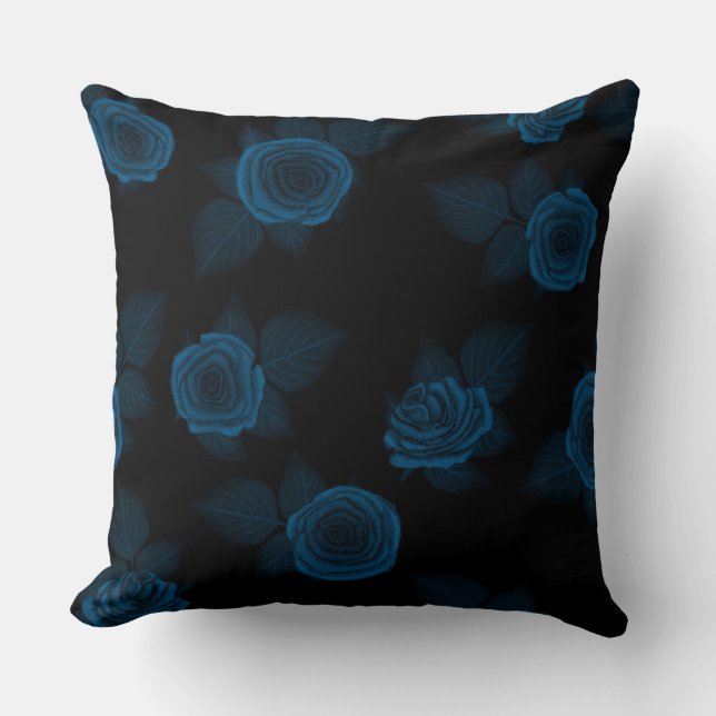 Cojín Decorativo Rosas verde azulados azul marino bonitos sobre (Anverso)