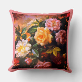 COJÍN DECORATIVO ROSAS Y MÁS FLORES