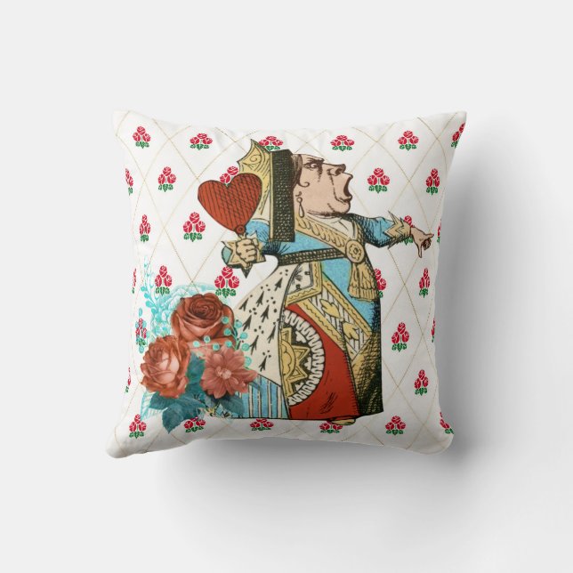 Cojín Decorativo Rosas y Reina de los diamantes de Alicia (Reverso)