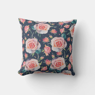 Cojín Decorativo Rosas y Rosebuds: Floral Seamless.