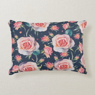 Cojín Decorativo Rosas y Rosebuds: Floral Seamless.
